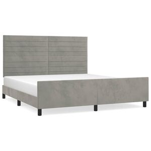vidaXL Cadre de lit sans matelas gris clair 160x200 cm velours