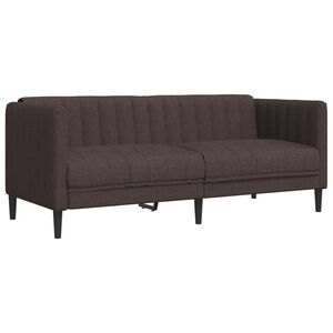 vidaXL Canap&eacute; &agrave; 2 places marron fonc&eacute; tissu