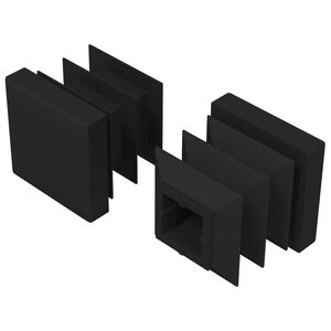 vidaXL Capuchons d'extr&eacute;mit&eacute; 2 pi&egrave;ces Noir 15 x 15 x 15 mm PP