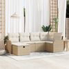 vidaXL Ensemble de canap&eacute; de jardin 6 pcs beige et cr&egrave;me Poly rotin