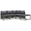 vidaXL Salon de jardin 5 pcs avec coussins R&eacute;sine tress&eacute;e Gris