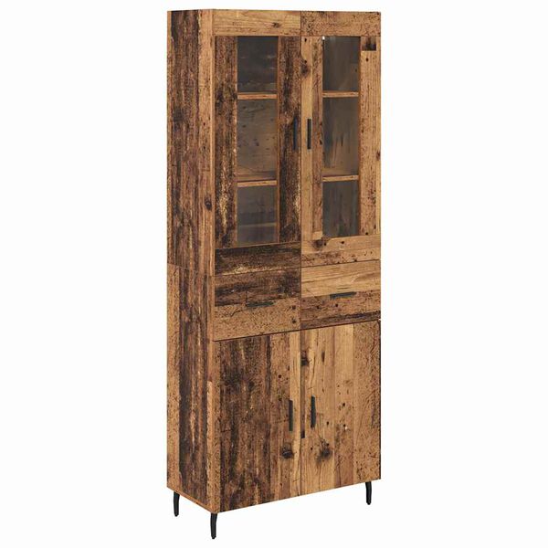 vidaXL Haut Armoire avec tiroir 2 pcs Bois Ancien Bois d'ing&eacute;nierie