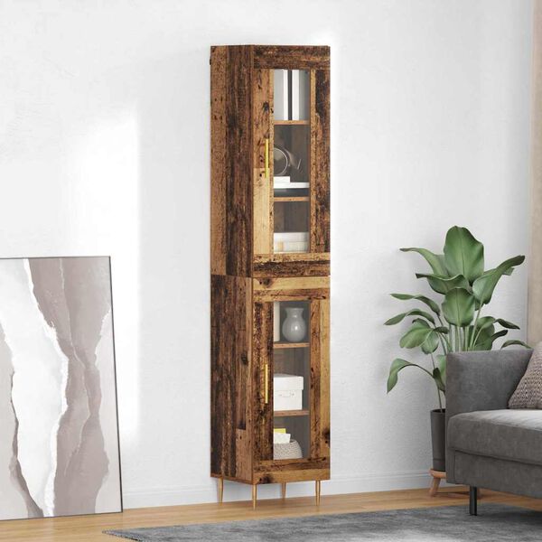 vidaXL Haut Armoire 2 pcs Bois Ancien Verre