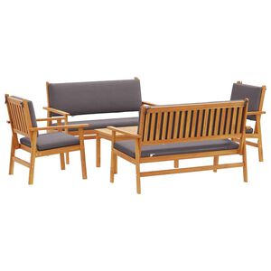 vidaXL Ensemble de canap&eacute; de jardin 5 pcs Marron Bois d'Acacia Massif