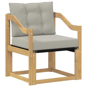 vidaXL Canap&eacute; d&rsquo;ext&eacute;rieur Bois d'Acacia Massif Blanc et gris clair