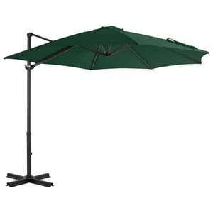 vidaXL Parasol de jardin en porte-&agrave;-faux et poteau en aluminium vert