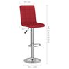 vidaXL Tabourets de bar lot de 2 rouge bordeaux tissu