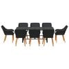 vidaXL Ensemble de salle à manger pour jardin 9 pcs Noir polyrotin