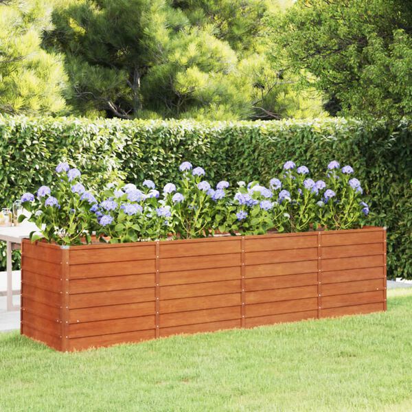 vidaXL Lit surélevé de jardin rouillé 320x80x77 cm acier corten