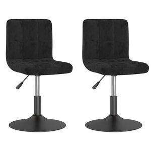 vidaXL Chaises pivotantes &agrave; manger lot de 2 noir velours