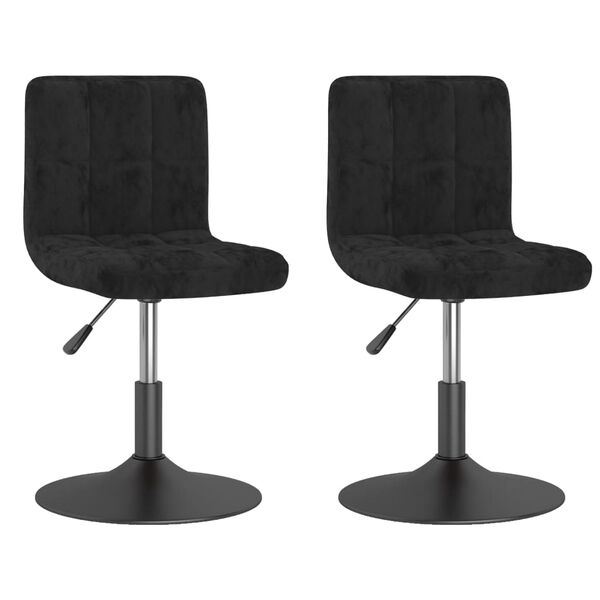vidaXL Chaises pivotantes &agrave; manger lot de 2 noir velours