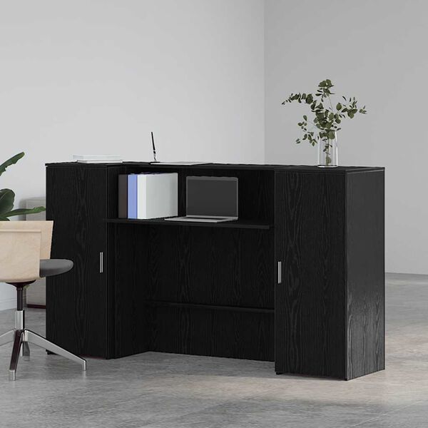 vidaXL Bureau de réception Chêne noir 180 x 50 x 103,5 cm Bois d'ingénierie