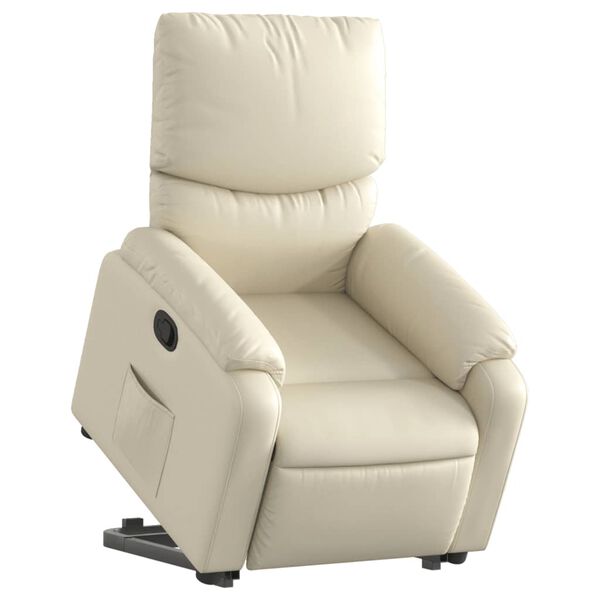 vidaXL Fauteuil inclinable Cr&egrave;me Similicuir