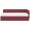 vidaXL Cadre de lit d'angle avec matelas Bordeaux 90 x 200 cm tissu