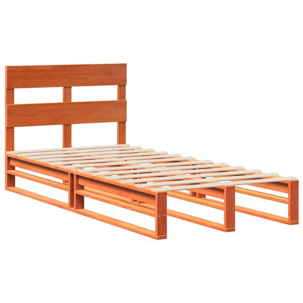 vidaXL Cadre de lit sans matelas cire marron 90x190 cm bois pin massif