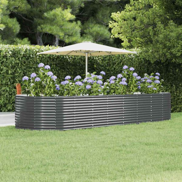 vidaXL Lit sur&eacute;lev&eacute; de jardin Anthracite Acier galvanis&eacute;