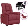 vidaXL Fauteuil &eacute;lectrique de massage Bordeaux Tissu