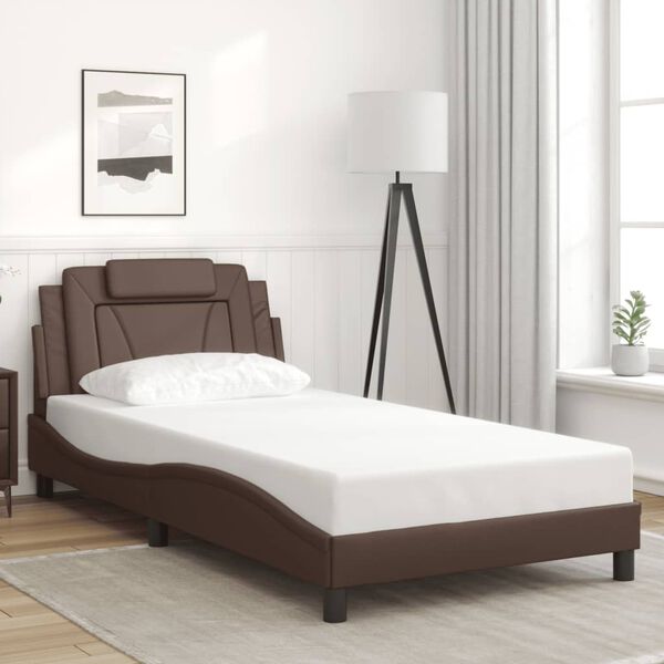 vidaXL Cadre de lit Viana avec LED sans matelas marron 100x200 cm