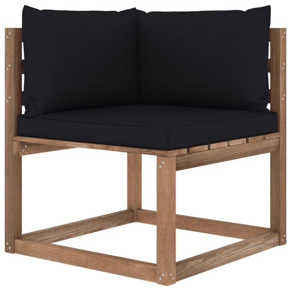 vidaXL Salon palette de jardin 7 pcs et coussins Bois de pin impr&eacute;gn&eacute;