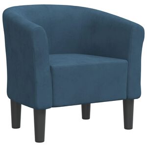 vidaXL Chaise cabriolet bleu fonc&eacute; velours