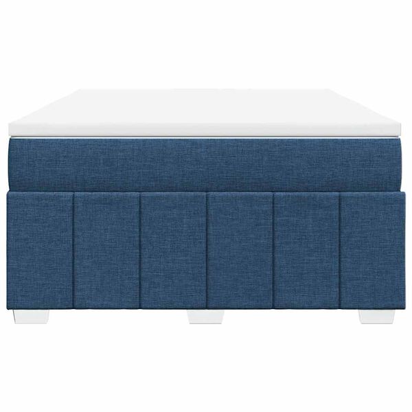 vidaXL Sommier &agrave; lattes de lit avec matelas Bleu 140x190 cm Tissu