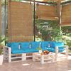 vidaXL Salon palette de jardin 6 pcs avec coussins bois de pin
