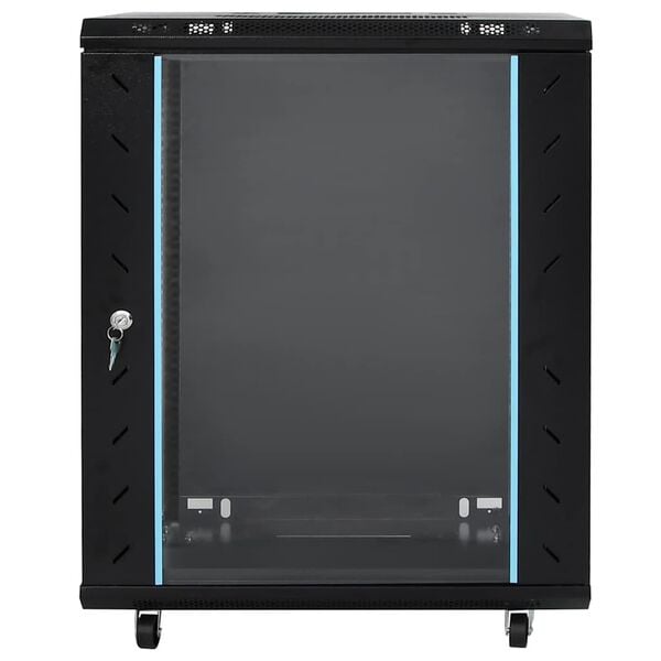 vidaXL Armoire r&eacute;seau avec stockage Noir 60 x 60 x 80 cm Acier