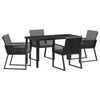 vidaXL Ensemble de salle &agrave; manger pour jardin 5 pcs Noir