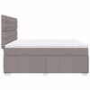 vidaXL Sommier &agrave; lattes de lit avec matelas Taupe 200x200 cm Tissu
