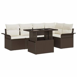 vidaXL Ensemble de canap&eacute; de jardin 6 pc Marron