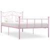 vidaXL Cadre de lit sans matelas rose m&eacute;tal 100x200 cm