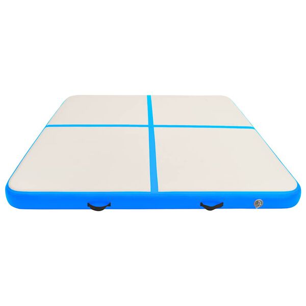 vidaXL Tapis gonflable de gymnastique avec pompe 200x200x15cm PVC Bleu