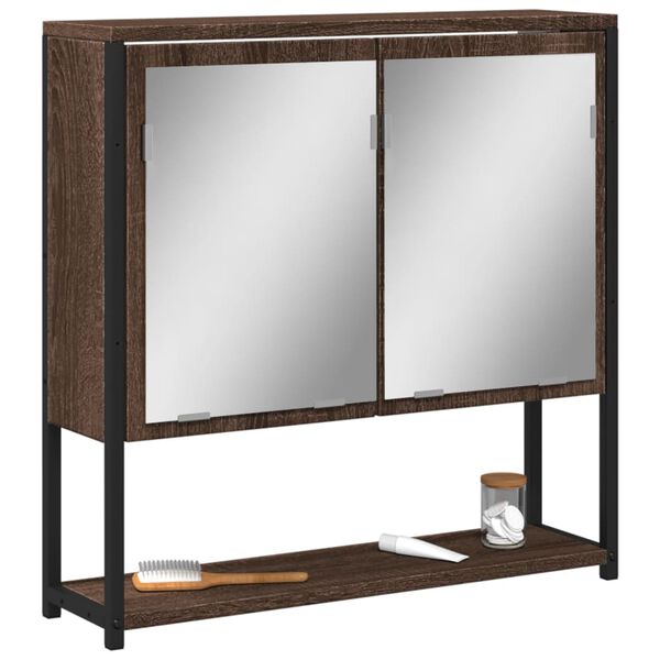 vidaXL Armoire à miroir de salle de bain chêne marron bois ingénierie