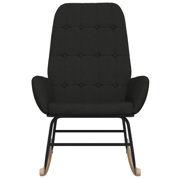 vidaXL Chaise à bascule Noir Tissu
