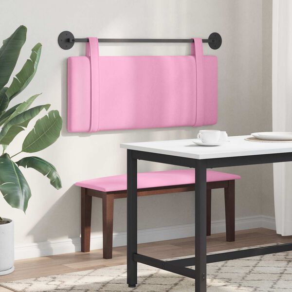 vidaXL T&ecirc;te de lit suspendue Montage mural Rose 110 x 55 x 5 cm tissu
