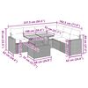 vidaXL Salon de jardin avec coussins 7 pcs gris résine tressée