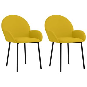 vidaXL Chaises à manger lot de 2 Jaune Velours