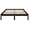 vidaXL Cadre de lit sans matelas noir bois massif 140x200 cm