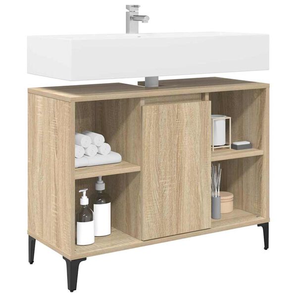 vidaXL Meuble d'&eacute;vier ch&ecirc;ne sonoma 80x33x60 cm bois d'ing&eacute;nierie
