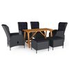 vidaXL Ensemble &agrave; manger de jardin 7 pcs Gris fonc&eacute;