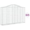 vidaXL Paniers &agrave; gabions arqu&eacute;s 25 pcs 200x30x120/140 cm Fer galvanis&eacute;