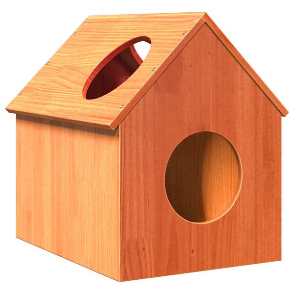 vidaXL Maison pour chat cire marron 41x50x50 cm bois de pin massif