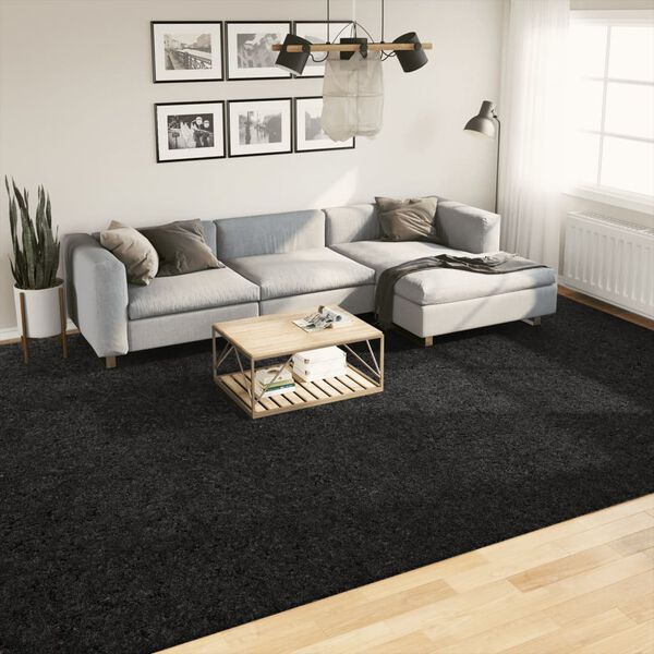 vidaXL Tapis shaggy PAMPLONA poils longs moderne noir 300x400 cm