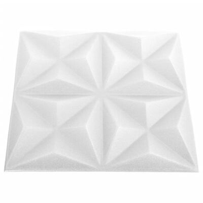 vidaXL Panneaux muraux 3D 24 pcs 50x50 cm Blanc origami 6 m²