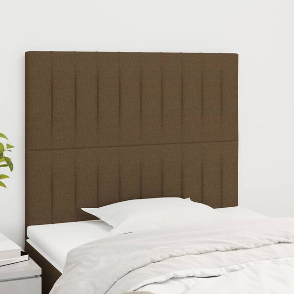 vidaXL T&ecirc;te de lit Marron fonc&eacute; 90x5x118/128 cm Tissu