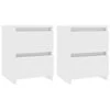 vidaXL Tables de chevet 2 pcs Blanc 30x30x40 cm Bois d'ing&eacute;nierie