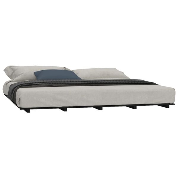 vidaXL Cadre de lit sans matelas noir 160x200 cm bois massif de pin