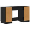 vidaXL Bureau avec porte Ch&ecirc;ne noir 133 x 50 x 75 cm Bois d'ing&eacute;nierie