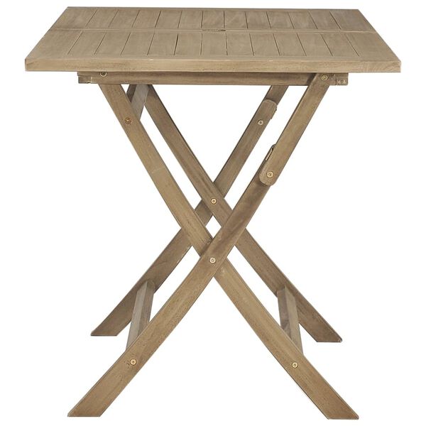 vidaXL Table de jardin pliante gris 120x70x75 cm bois de teck solide