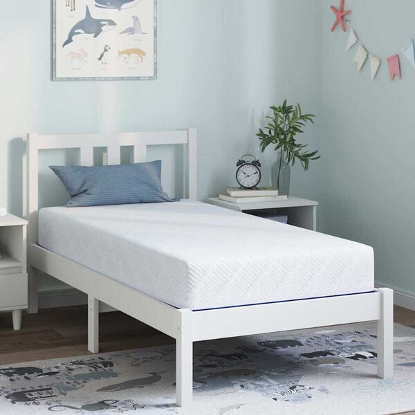 vidaXL Matelas Blanc et Bleu 80 x 160 cm Mousse Infusée de Gel